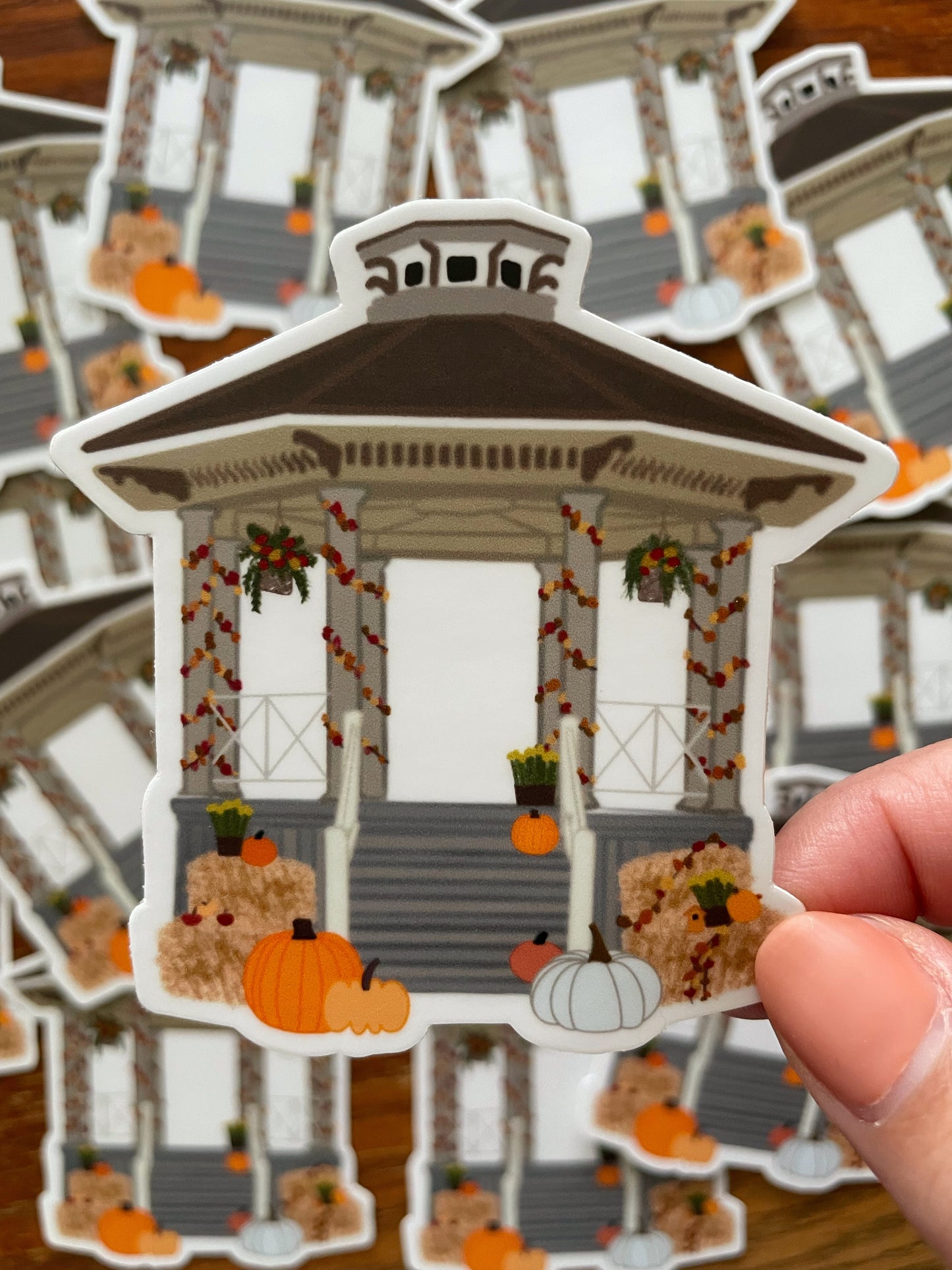 Autumn at the Gazebo Sticker