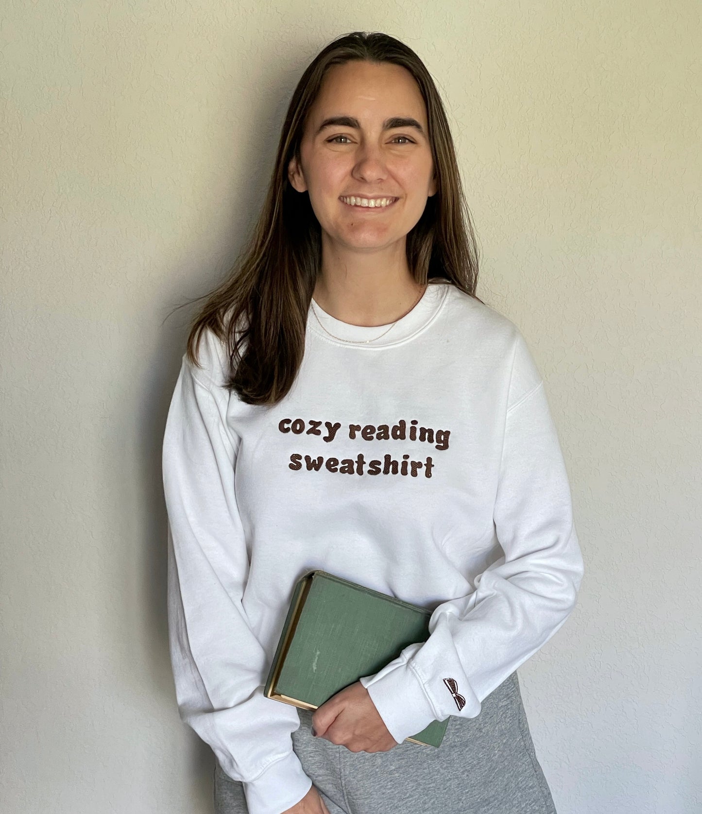 Cozy Reading Embroidered Sweatshirt