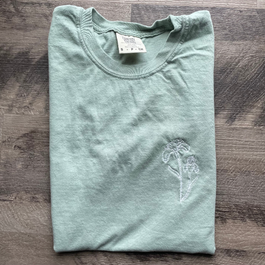 November Embroidered Birth Flower Tee