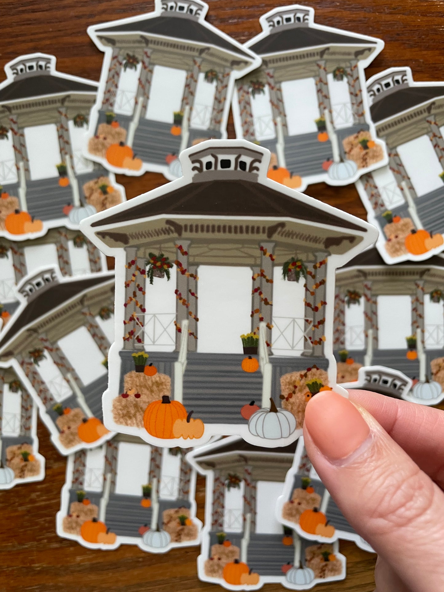 Autumn at the Gazebo Sticker