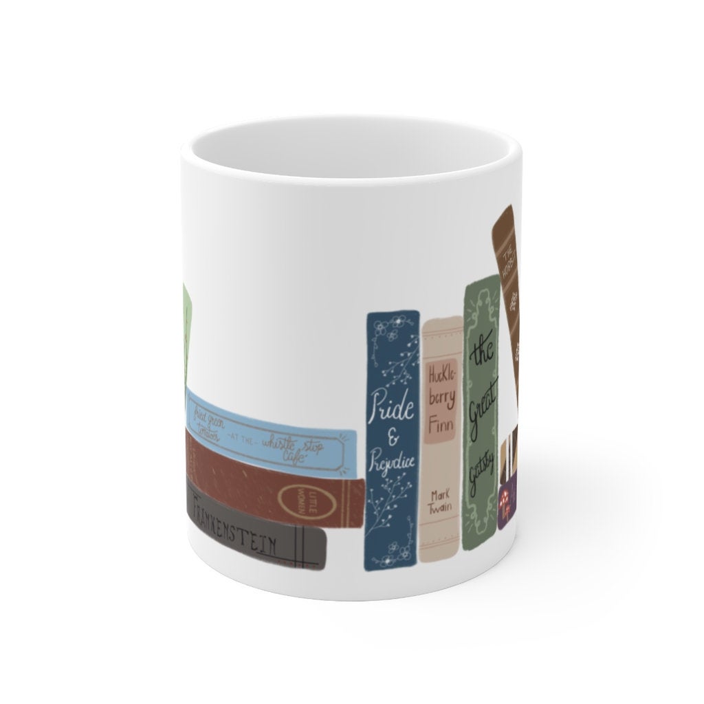 Bookshelf Classic Books Mug