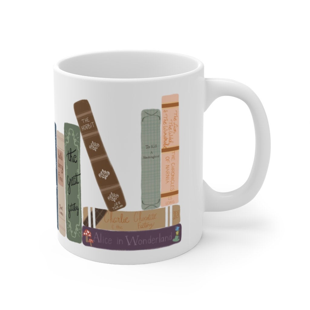 Bookshelf Classic Books Mug