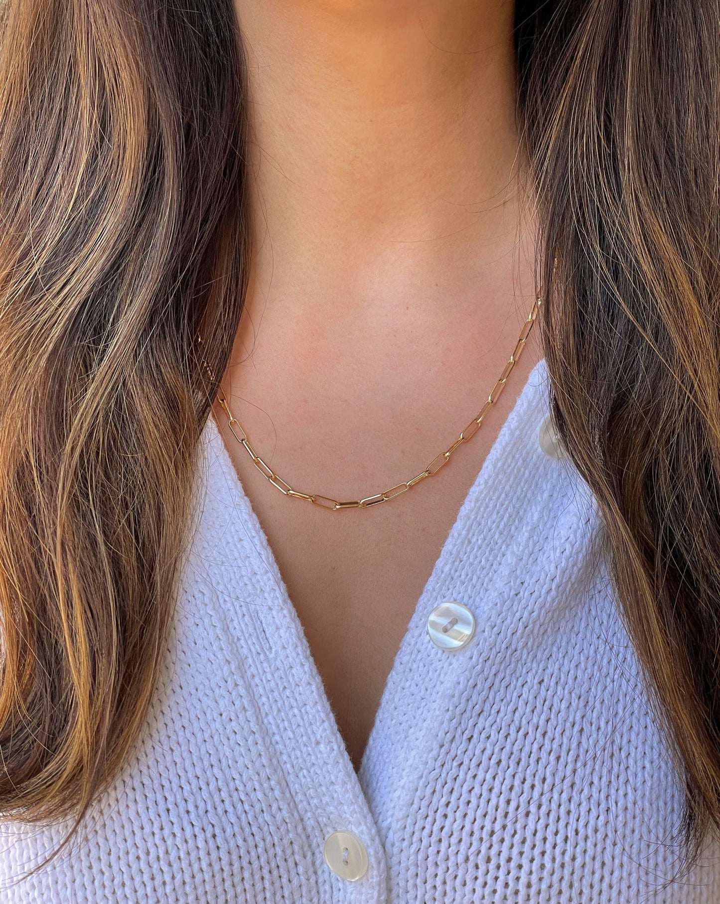 Gold Filled Paperclip Necklace
