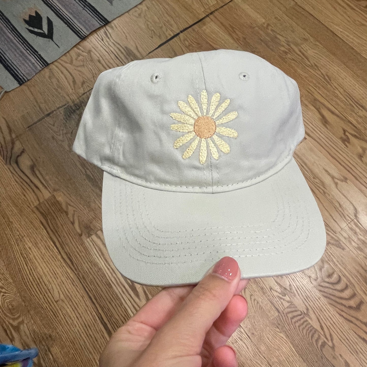 Daisy Embroidered Baseball Hat