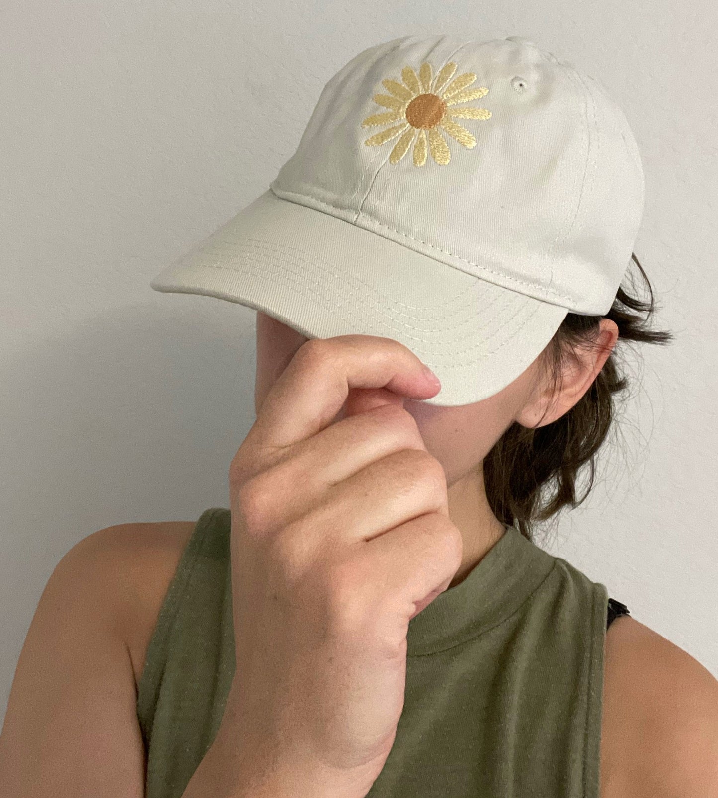 Daisy Embroidered Baseball Hat