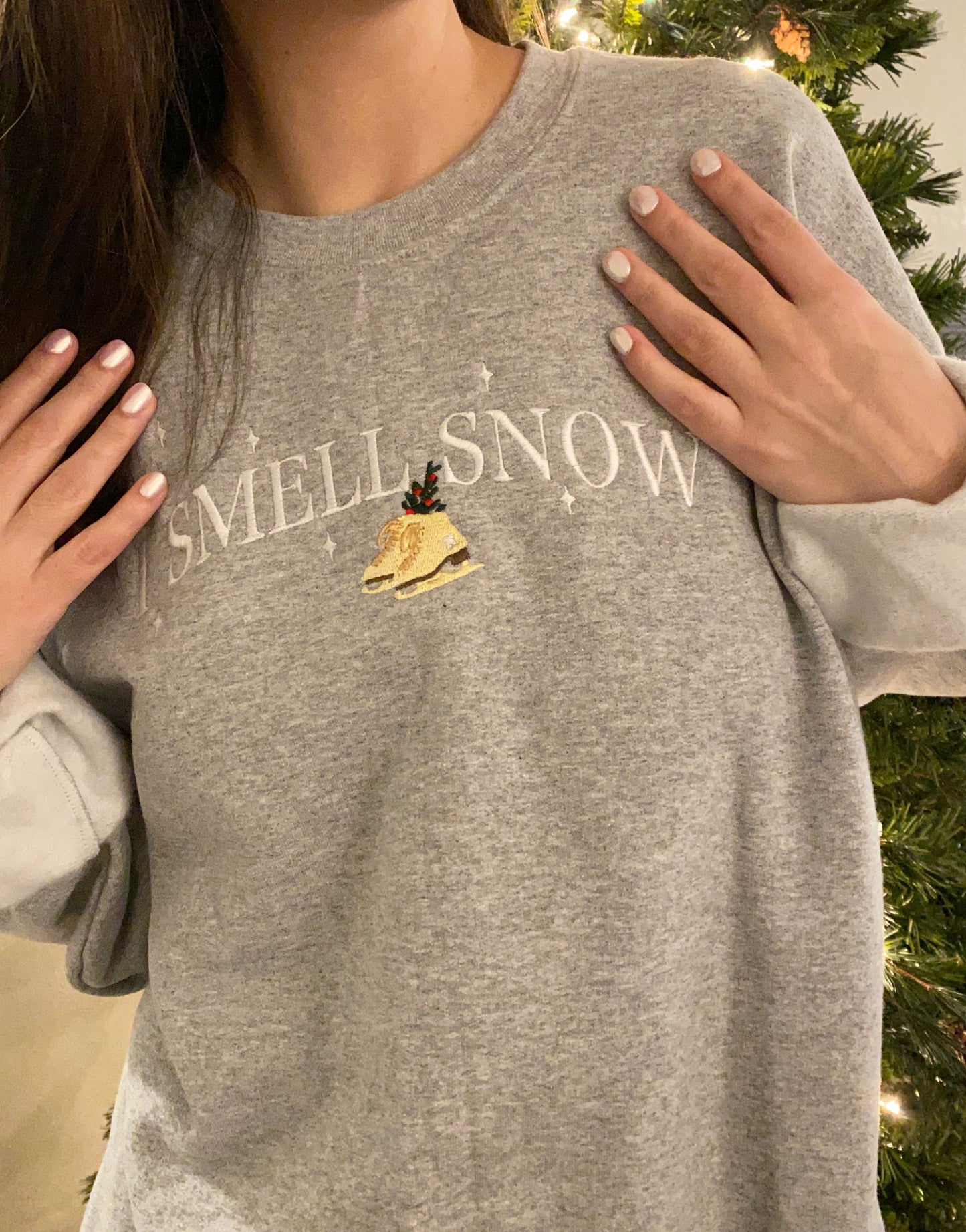 I Smell Snow Embroidered Sweatshirt