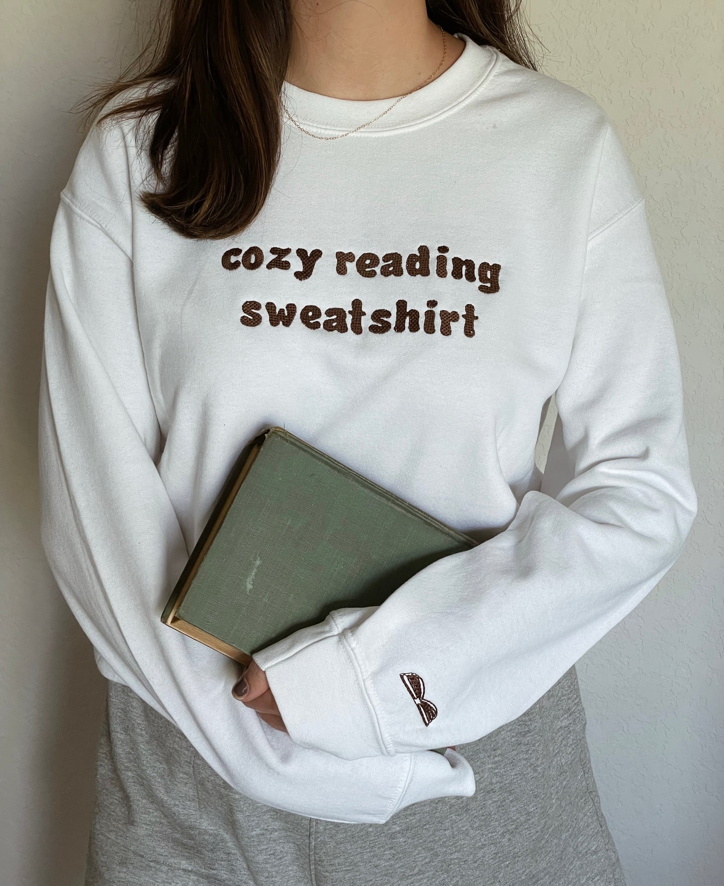 Cozy Reading Embroidered Sweatshirt